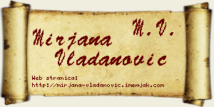 Mirjana Vladanović vizit kartica